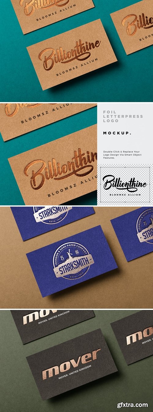 Gold Foil on Kraft Paper Logo Mockup