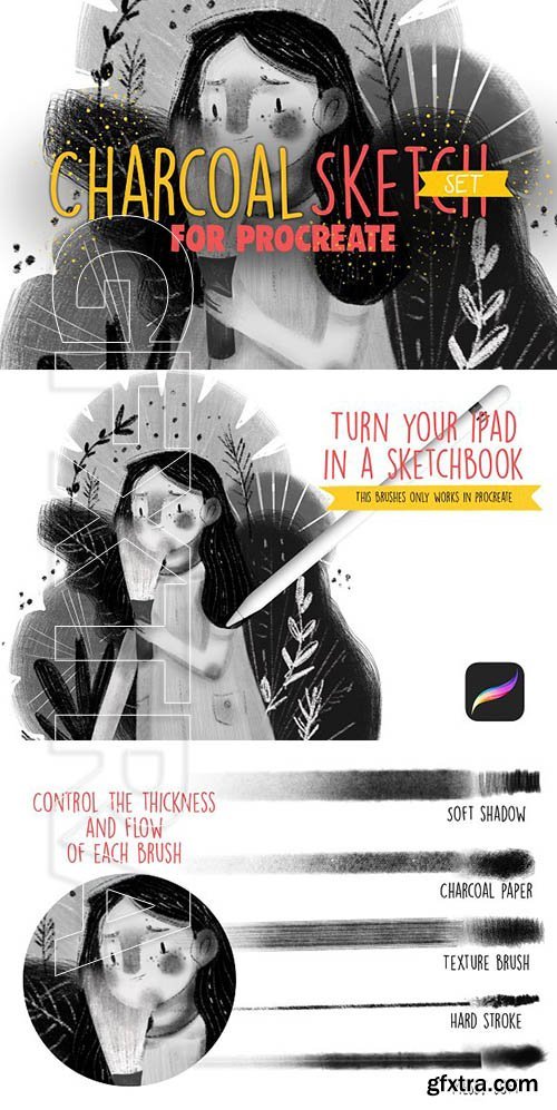 CreativeMarket - Charcoal Sketch Set - For Procreate 2685753