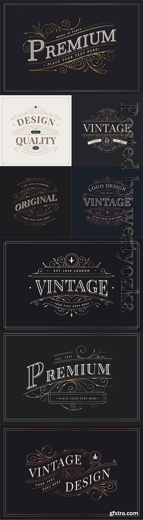 Vintage design with ornamental vector decorations