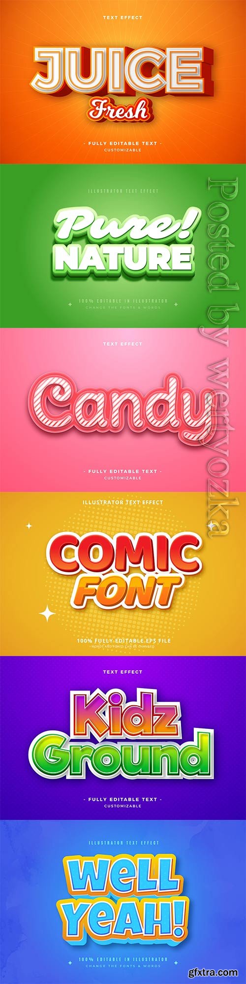 3d editable text style effect vector vol 350