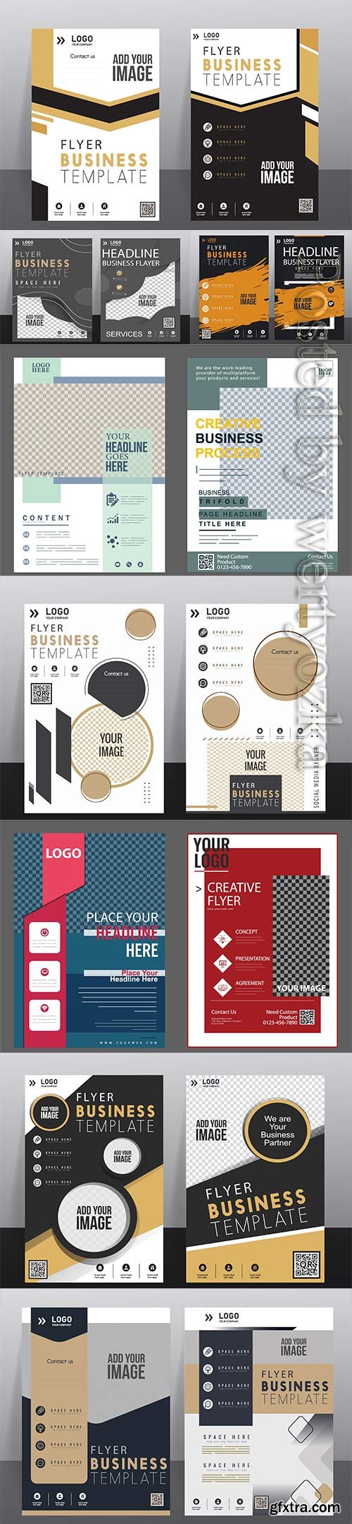 Corporate flyer cover templates vector design