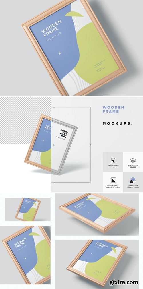 A3 Wooden Picture Frame Mockups