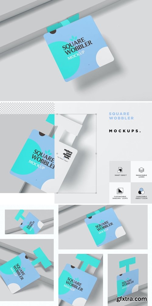 Square Wobbler Mockups