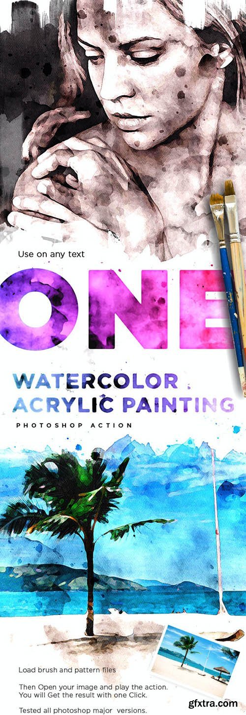 GraphicRiver - Watercolor Acrylic Painting - Photoshop Action 26682376