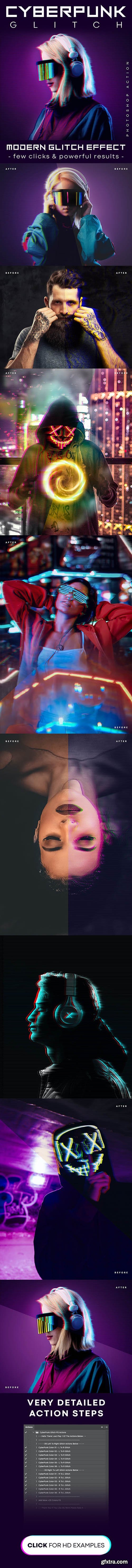 GraphicRiver - CyberPunk Glitch Photoshop Action 26048065