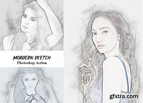 CreativeMarket - Modern Sketch Photoshop Action 4934546