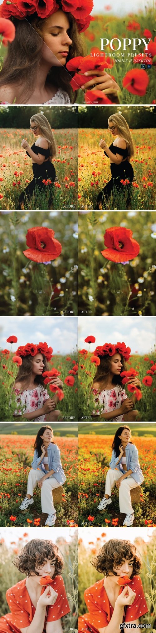 Poppy Mobile and Desktop Lightroom Presets