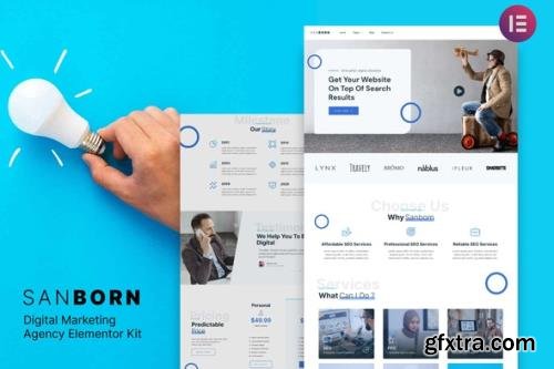 ThemeForest - Sanborn v1.0.0 - Digital Marketing Agency Elementor Template Kit - 32070818