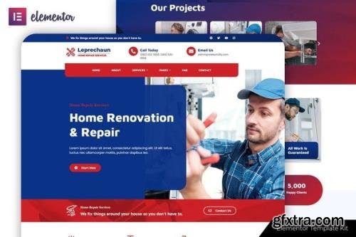 ThemeForest - Leprechaun v1.0.0 - Home Repair Elementor Template Kit - 32050604