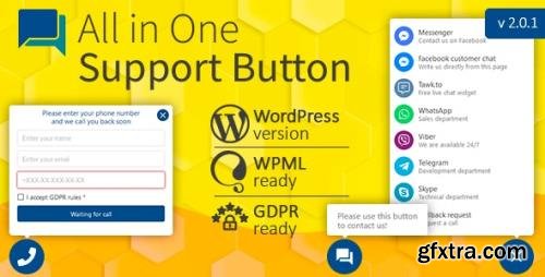 CodeCanyon - All in One Support Button v2.0.5 + Callback Request. WhatsApp, Messenger, Telegram, LiveChat and more... - 22266189 - NULLED