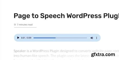 CodeCanyon - Speaker v3.2.3 - Page to Speech Plugin for WordPress - 24336046