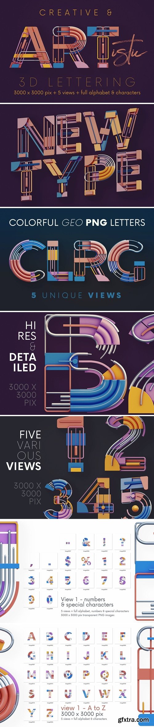 Colorful Geometry - 3D Lettering