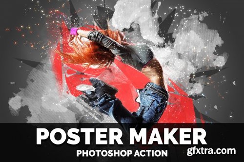 CreativeMarket - Poster Maker photoshop action 4444543