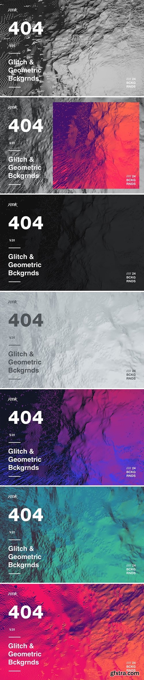 404 | Glitch & Geometric Backgrounds | V01