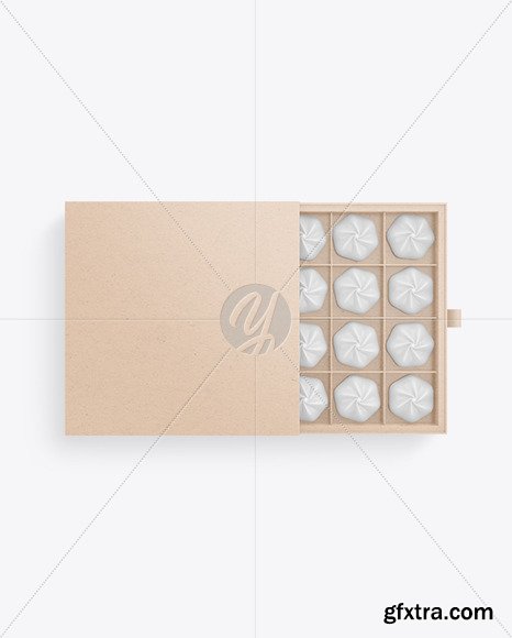 Kraft Paper Box of Chocolate Sweets Mockup 83331