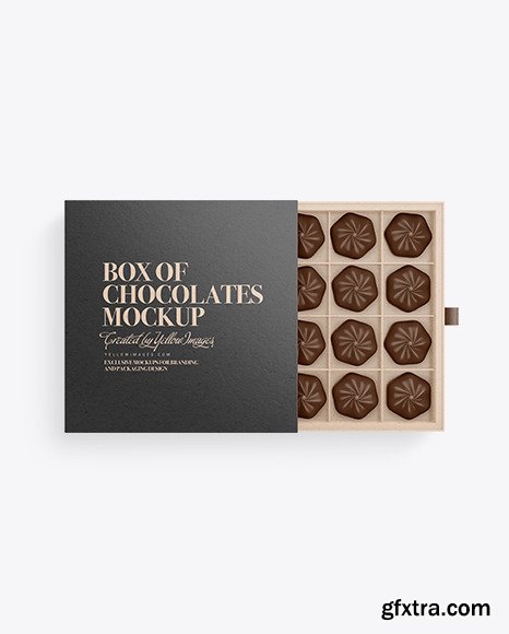 Kraft Paper Box of Chocolate Sweets Mockup 83331