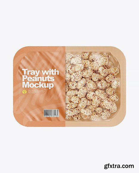 Tray With Sesame Coated Peanuts Mockup 82579