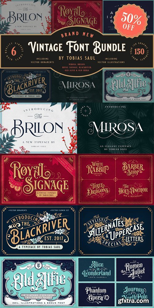 CM - Vintage Font Bundle 2544090