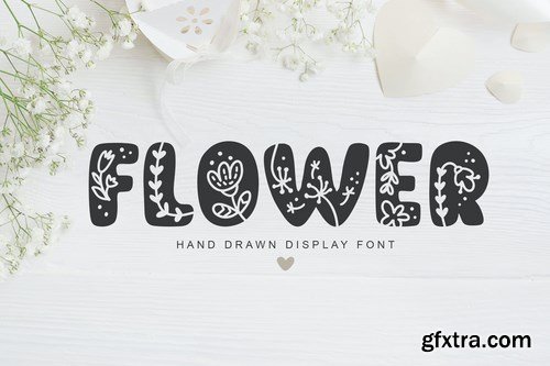 Flower Hand Drawn display Font