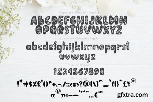 Flower Hand Drawn display Font