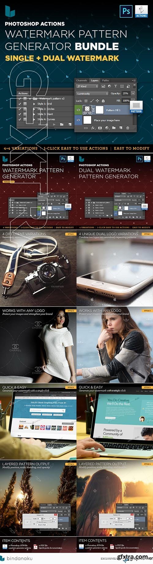 GraphicRiver - Photoshop Action Watermark Pattern Generator Bundle 22760918