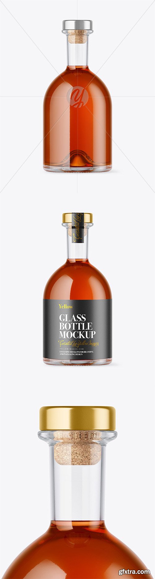 Clear Glass Cognac Bottle Mockup 79807