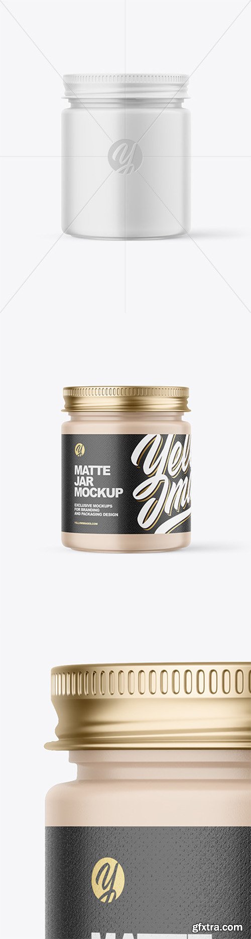 Matte Cosmetic Jar with Metallic Cap Mockup 80014