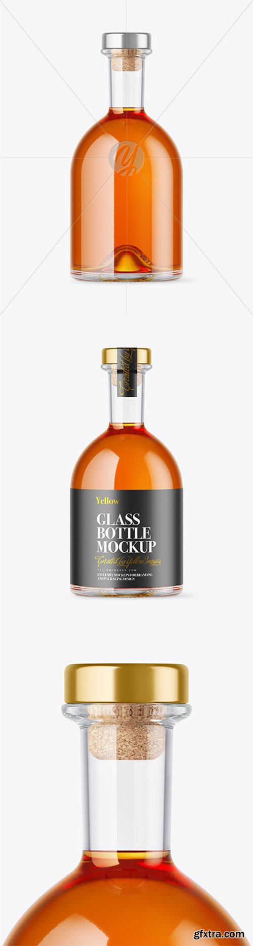 Whiskey Bottle with Wooden Cap Mockup 79689