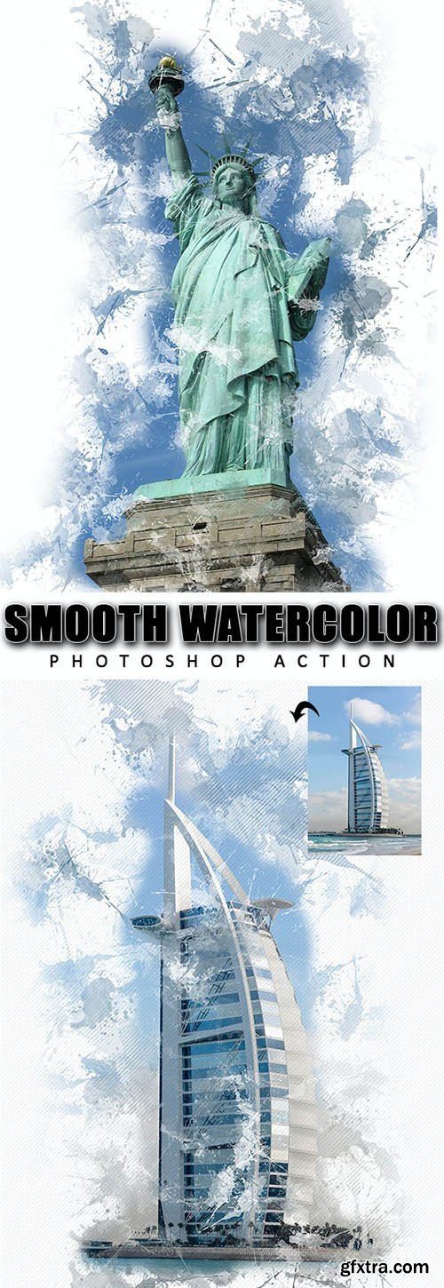 GraphicRiver - Smooth Watercolor Photoshop Action 26186743