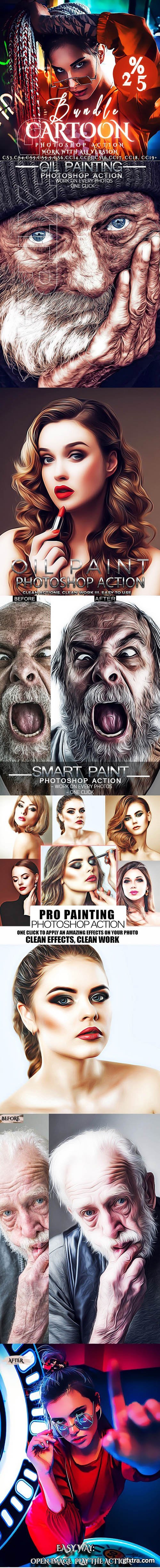 GraphicRiver - Bundle Cartoon Painting Photoshop Actions 26075116