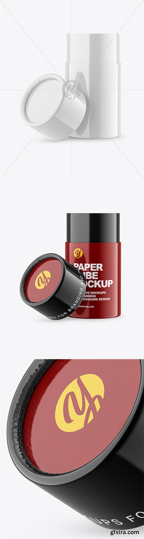 Opened Glossy Paper Tube Mockup 81825