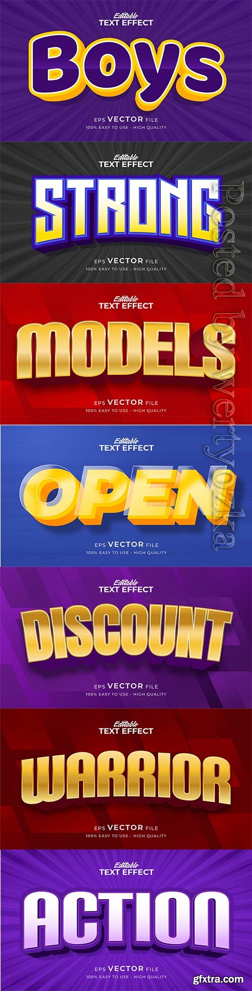 3d editable text style effect vector vol 358