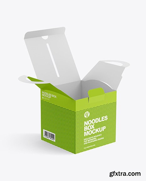 Opened Matte Noodles Box Mockup 82655