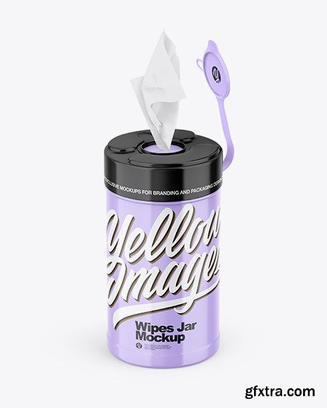 Glossy Wipes Jar Mockup 83207