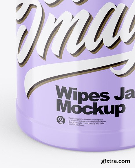 Glossy Wipes Jar Mockup 83207