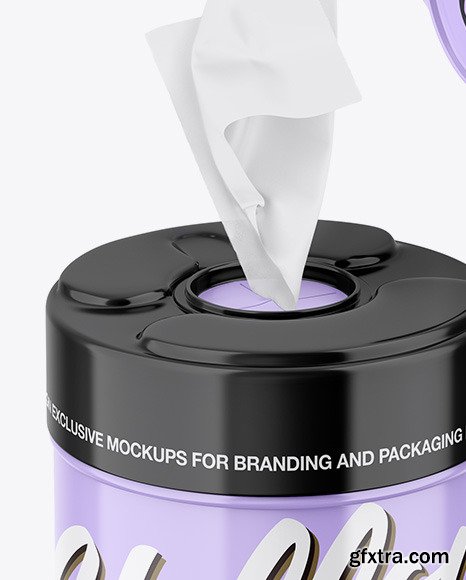 Glossy Wipes Jar Mockup 83207