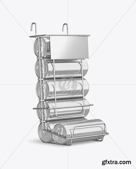 Display Stand w/ Metallic Cans Mockup 83212