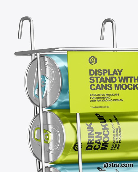 Display Stand w/ Metallic Cans Mockup 83212