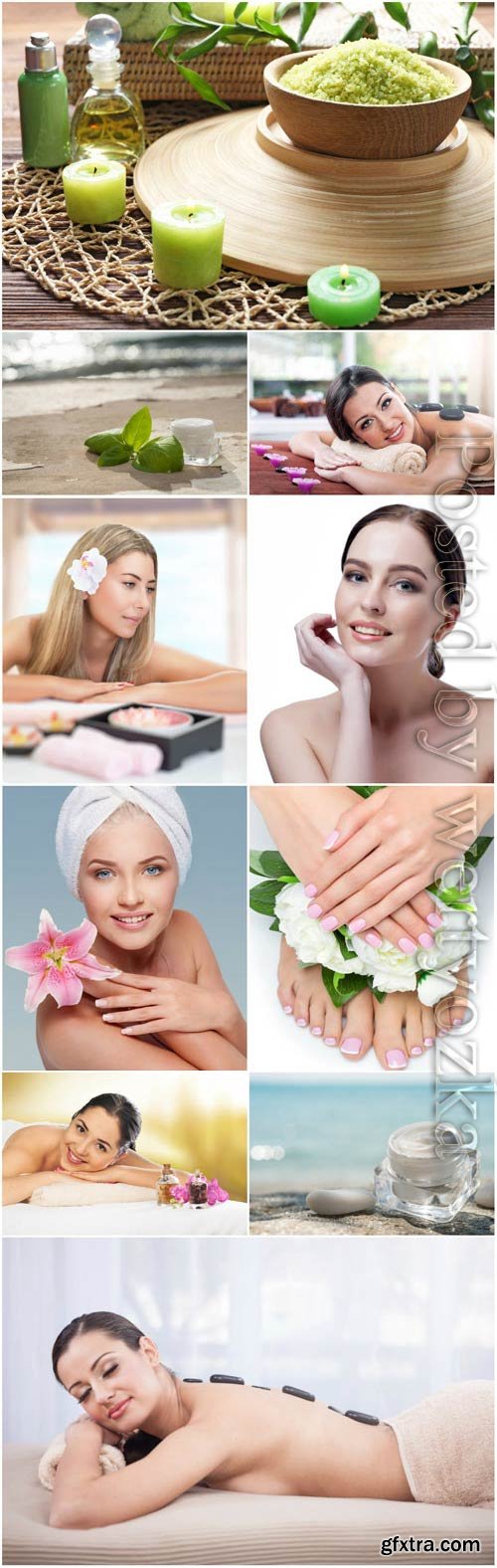 Girls in spa salon stock photo