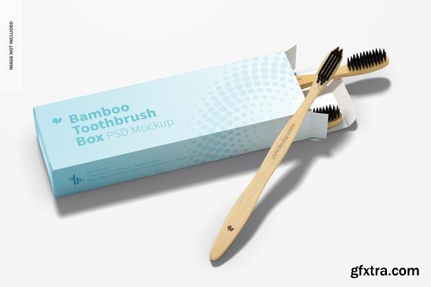 Download Bamboo toothbrush with box mockup » GFxtra