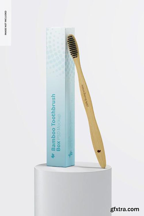 Download Bamboo toothbrush with box mockup » GFxtra