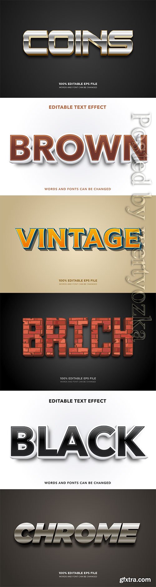 3d editable text style effect vector vol 385