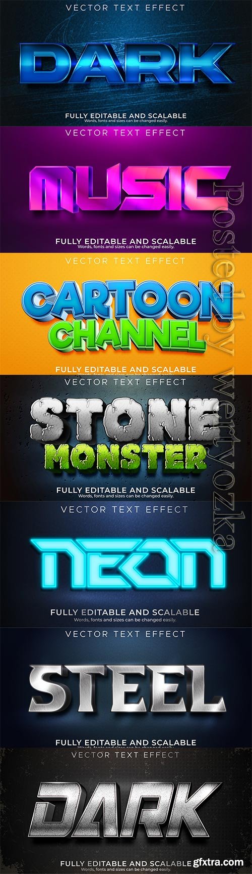 3d editable text style effect vector vol 390