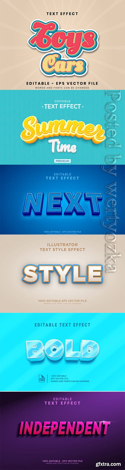 3d editable text style effect vector vol 381