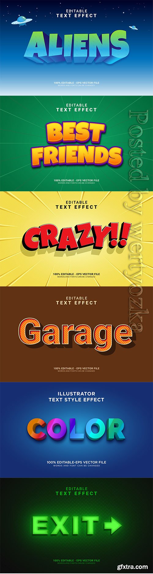 3d editable text style effect vector vol 37