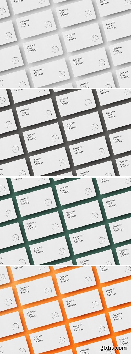 Laid Out Business Cards Mockup