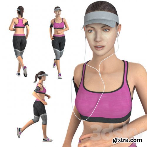 Jogging girl 3D Model