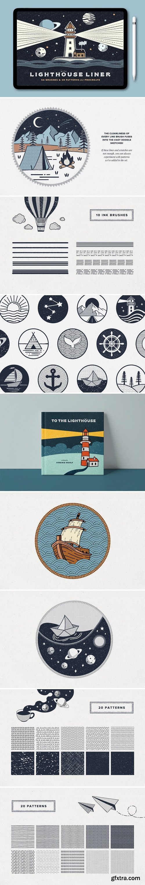 Lighthouse Liner Procreate Brushes