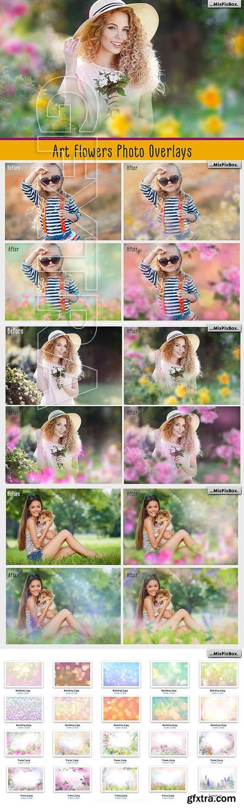 CreativeMarket - Art Flowers Photo Overlays 2817375