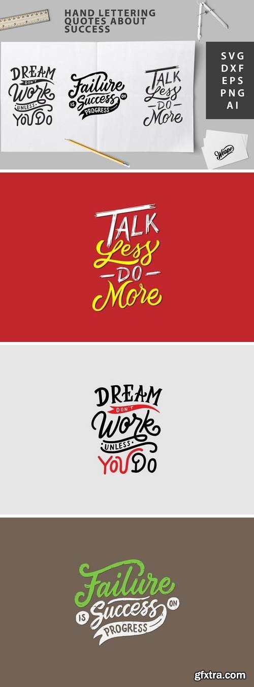 DesignBundles - SVG Cut File - Hand Lettering Quotes About Success 123117